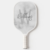 Modern Script Personalisiert Monogram und Name Pickleball Schläger (Vorderseite)