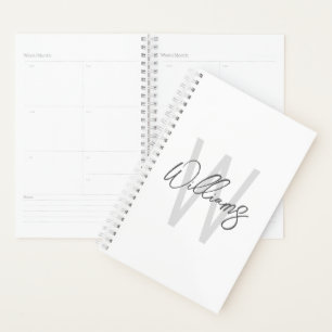 Modern Script Personalisiert Monogram und Name Planer