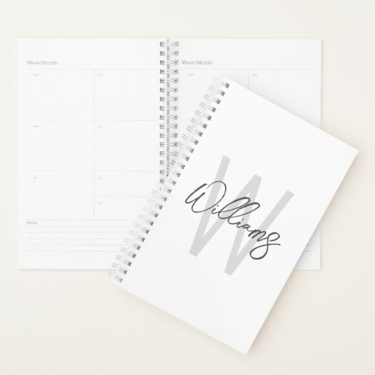 Modern Script Personalisiert Monogram und Name Planer (Anzeige)