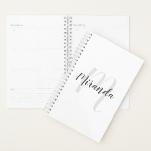 Modern Script Personalisiert Monogram und Name Planer