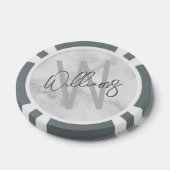 Modern Script Personalisiert Monogram und Name Pokerchips (Einzeln)