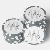 Modern Script Personalisiert Monogram und Name Pokerchips (Stapel)