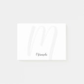 Modern Script Personalisiert Monogram und Name Post-it Klebezettel (Vorderseite)