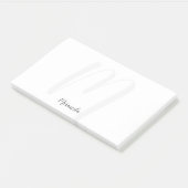 Modern Script Personalisiert Monogram und Name Post-it Klebezettel (angewinkelt)
