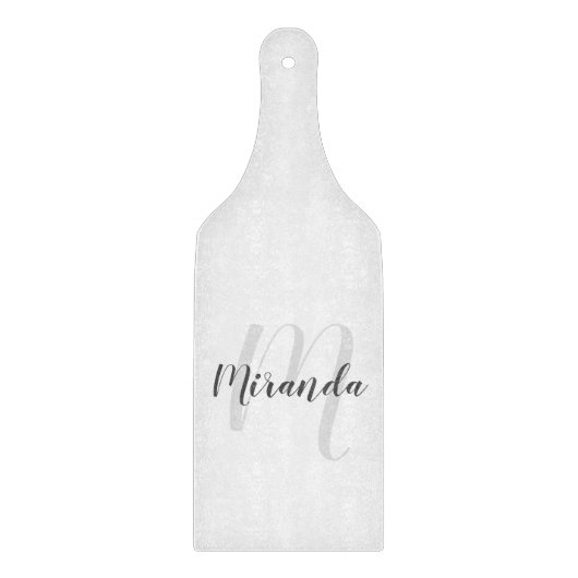 Modern Script Personalisiert Monogram und Name Schneidebrett (Vorderseite)