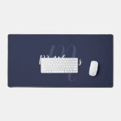 Modern Script Personalisiert Monogram und Name Schreibtischunterlage (Tastatur & Maus)