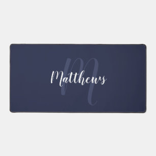 Modern Script Personalisiert Monogram und Name Schreibtischunterlage