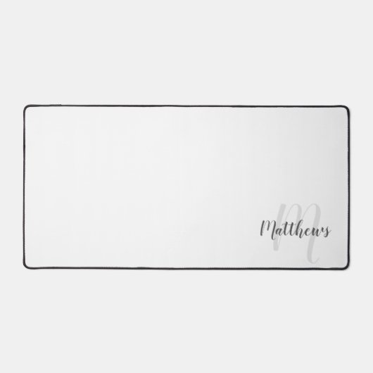Modern Script Personalisiert Monogram und Name Schreibtischunterlage (Vorderseite)