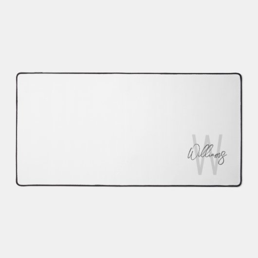 Modern Script Personalisiert Monogram und Name Schreibtischunterlage (Vorderseite)