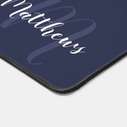 Modern Script Personalisiert Monogram und Name Schreibtischunterlage (Ecke)