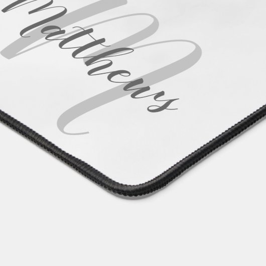 Modern Script Personalisiert Monogram und Name Schreibtischunterlage (Ecke)