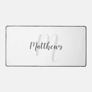 Modern Script Personalisiert Monogram und Name Schreibtischunterlage