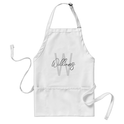 Modern Script Personalisiert Monogram und Name Schürze (Vorne)