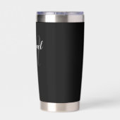 Modern Script Personalisiert Monogram und Name Thermobecher (Rückseite)