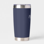 Modern Script Personalisiert Monogram und Name Thermobecher (Vorderseite)