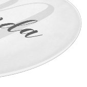 Modern Script Personalisiert Monogramm und Name Schneidebrett (Ecke)