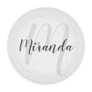 Modern Script Personalisiert Monogramm und Name Schneidebrett