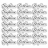 Modern Script Personalisiert Name Aufkleber (Vorderseite)