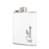 Modern Script Personalisiert Name Flachmann (Links)