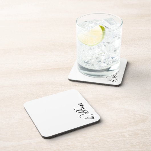 Modern Script Personalisiert Name Getränkeuntersetzer (Rechte Seite)