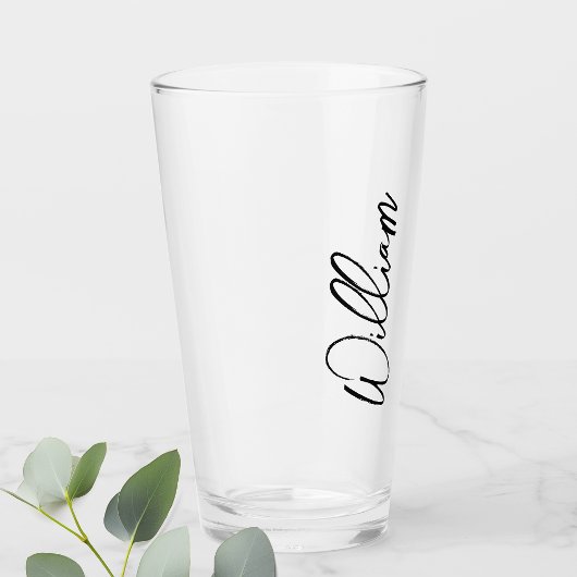 Modern Script Personalisiert Name Glas