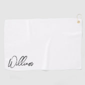 Modern Script Personalisiert Name Golfhandtuch (Horizontal)