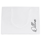 Modern Script Personalisiert Name Große Geschenktüte (Vorderseite)