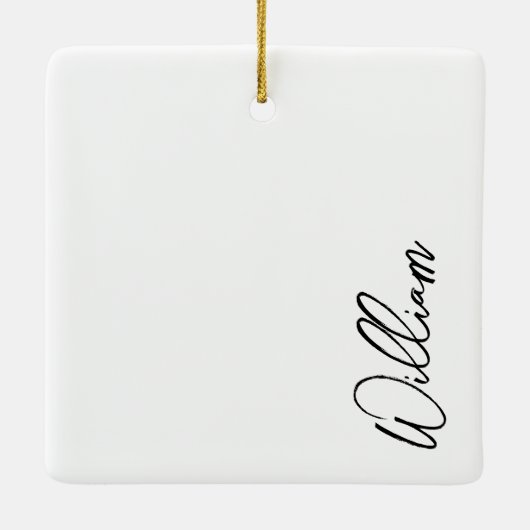 Modern Script Personalisiert Name Keramikornament (Rückseite)