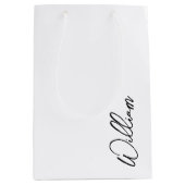 Modern Script Personalisiert Name Mittlere Geschenktüte (Vorderseite)