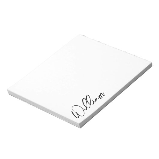 Modern Script Personalisiert Name Notizblock (Rotiert)