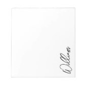 Modern Script Personalisiert Name Notizblock (Vorderseite)