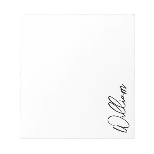 Modern Script Personalisiert Name Notizblock (Vorderseite)