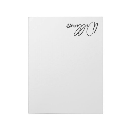 Modern Script Personalisiert Name Notizblock (Rotiert)