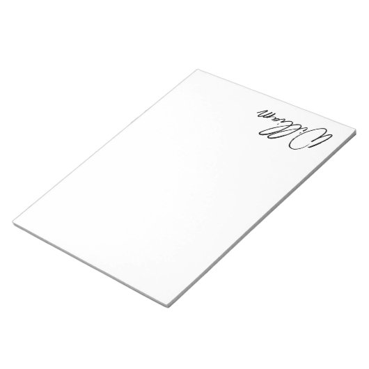 Modern Script Personalisiert Name Notizblock (angewinkelt)