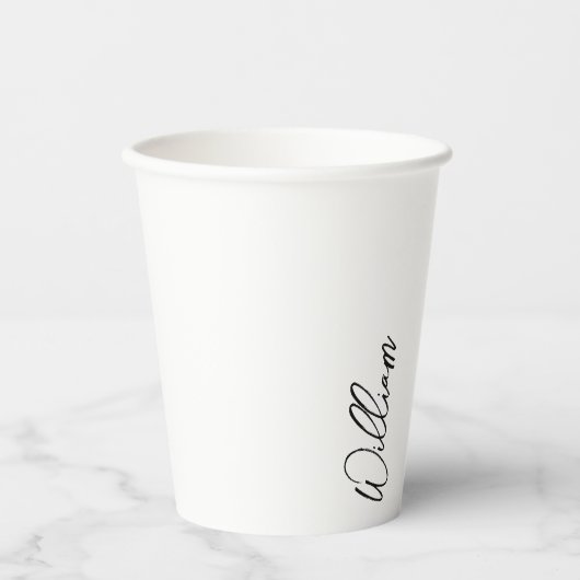 Modern Script Personalisiert Name Pappbecher (Vorderseite)