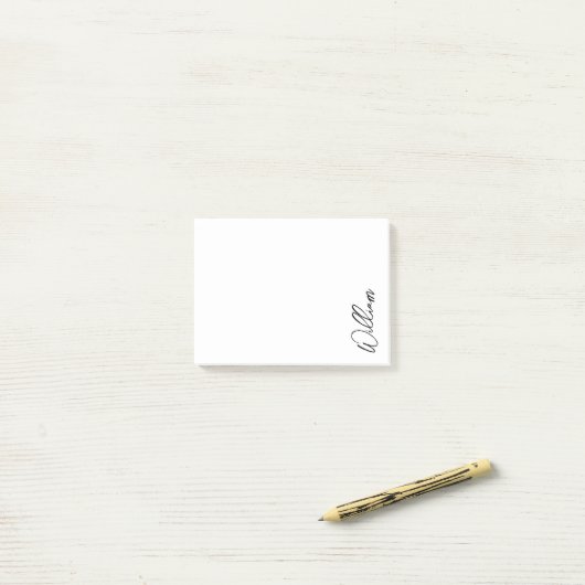 Modern Script Personalisiert Name Post-it Klebezettel (Auf Schreibtisch)