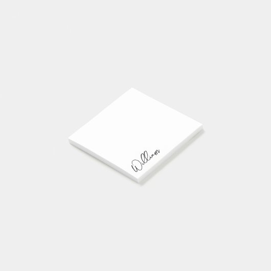 Modern Script Personalisiert Name Post-it Klebezettel (angewinkelt)