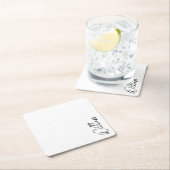 Modern Script Personalisiert Name Rechteckiger Pappuntersetzer (Vor Ort)