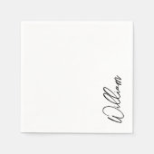 Modern Script Personalisiert Name Serviette (Vorderseite)