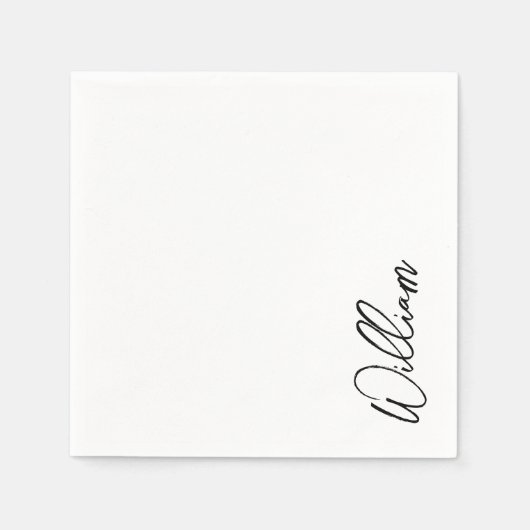 Modern Script Personalisiert Name Serviette (Vorderseite)