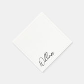 Modern Script Personalisiert Name Serviette (Ecke)