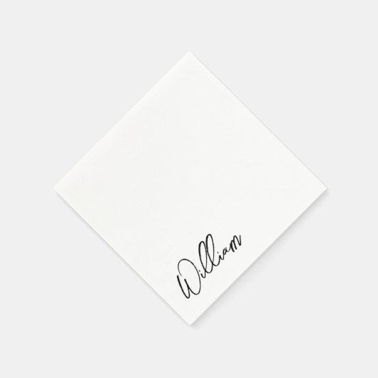 Modern Script Personalisiert Name Serviette (Ecke)