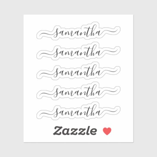 Modern Script Personalisiert Name Sticker (Blatt)