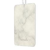 Modern Script Personalisiert Name White Marble Autolufterfrischer (Links)