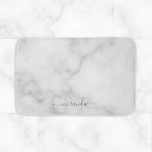 Modern Script Personalisiert Name White Marble Badematte