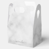 Modern Script Personalisiert Name White Marble Geschenkschachtel (Geöffnet)