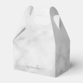 Modern Script Personalisiert Name White Marble Geschenkschachtel (Vorderseite)