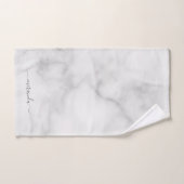 Modern Script Personalisiert Name White Marble Handtuch (Handtuch)
