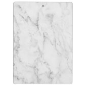 Modern Script Personalisiert Name White Marble Klemmbrett (Rückseite)
