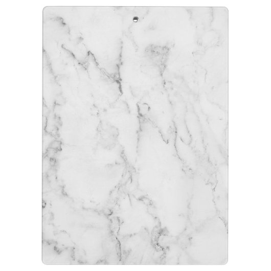 Modern Script Personalisiert Name White Marble Klemmbrett (Rückseite)